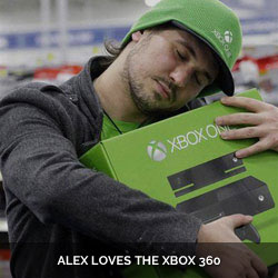 Alex loves the Xbox 360