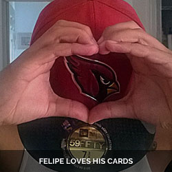 Felipe love his Cards