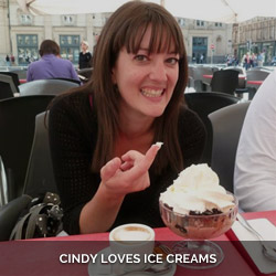 Cindy loves ice creams