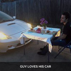Guy loves his car