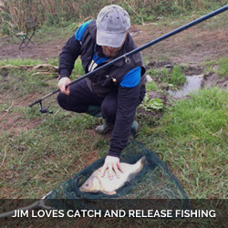 Jim loves catch and release fishing